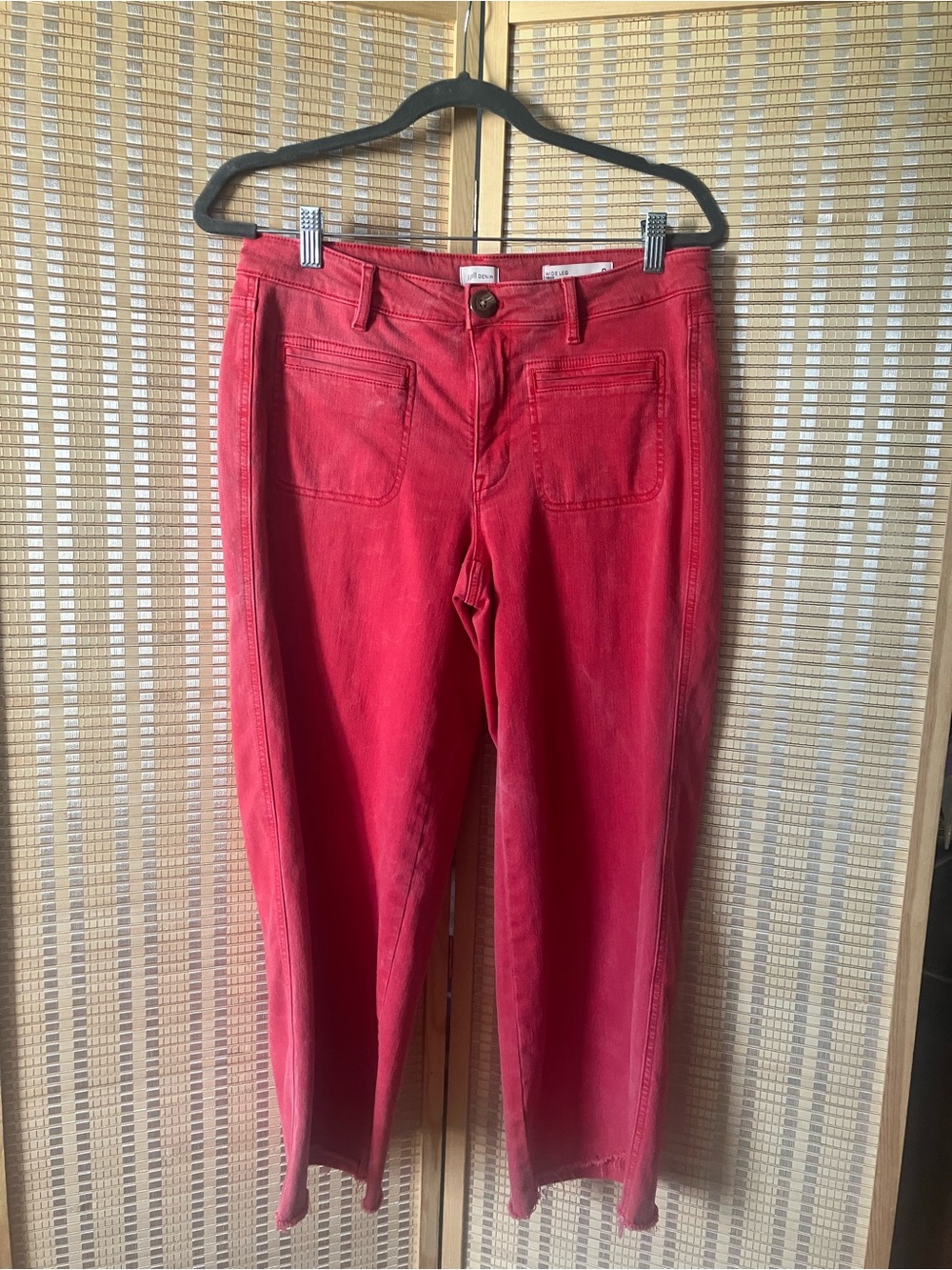 High-Rise Red Straight Leg Jeans